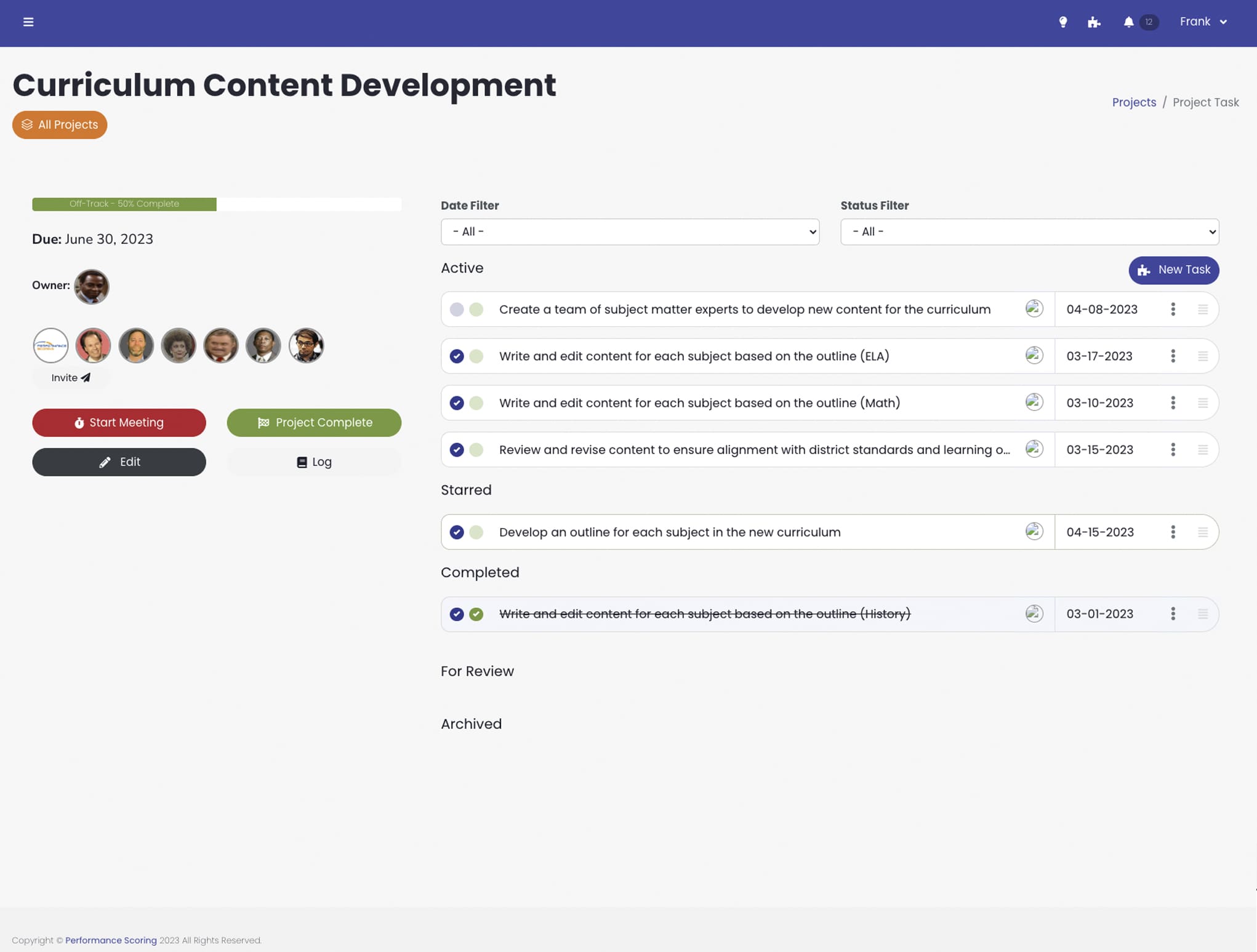 With LoopSpire meetings & engagement tool you can create and manage project workflows, assign tasks, and track progress towards goals.